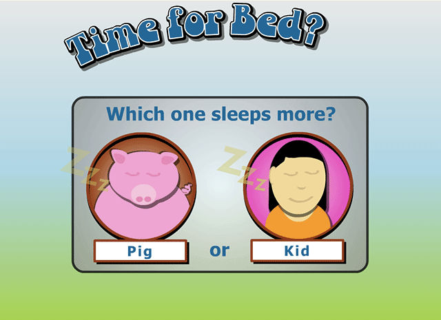 Which one sleeps more: pig or kid?