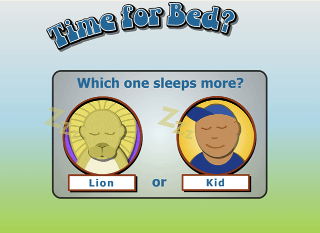 Which one sleeps more: lion or kid?